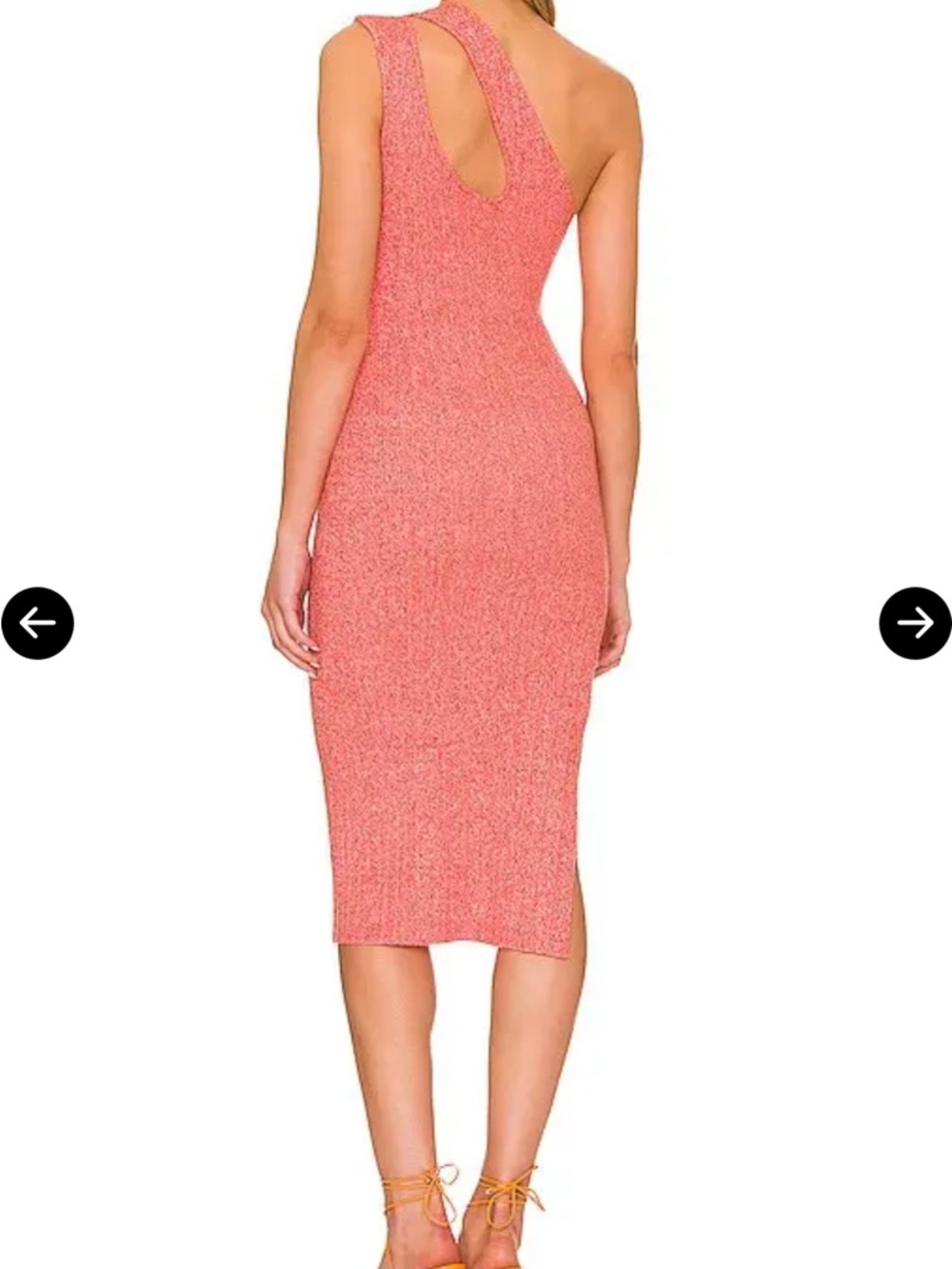 NBD Coral Ribbed Knit one Shoulder midi Dress - Picture 4 of 4